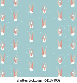 Women swimmers in swimsuits seamless pattern. Vector illustration