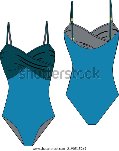 Women Swimsuit Design Summer Technical Drawing Stock Vector Royalty   Women Swimsuit Design Summer Technical 600w 2190515269 