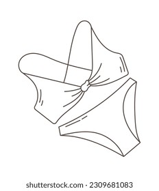 Women Swimsuit Lined Vector Illustration