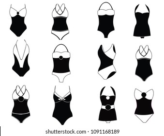 Women Swimsuit Vector Stock Vector (Royalty Free) 1091168189 | Shutterstock