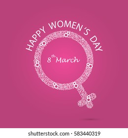 Women symbol and eight logo design. International women's day icon.Women's day symbol.Minimalistic design for international women's day concept.Vector illustration