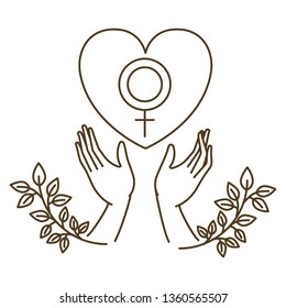 women symbol with hands avatar character