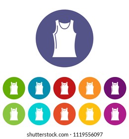 Women t shirt icons color set vector for any web design on white background