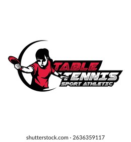 Women Table Tennis Logo Design Vector