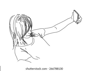 Selfie Sketch Images Stock Photos Vectors Shutterstock