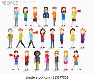 Women talk and gather together vector design