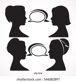 Women Talking Bubble Signs Vector Icon Stock Vector (Royalty Free ...