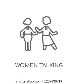 Women Talking linear icon. Modern outline Women Talking logo concept on white background from Ladies collection. Suitable for use on web apps, mobile apps and print media.