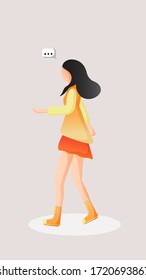 women talking to someone vector illustration