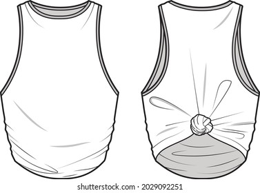 Women Tank Top fashion illustration vector, technical drawing, flat drawing.