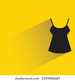 women tank top icon with shadow on yellow background