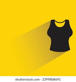 women tank top icon with shadow on yellow background