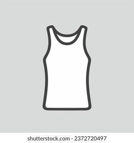 Women tank top line icon on a background. Linear symbol. Outline sign. Editable stroke. Vector illustration.