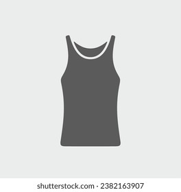 Women tank top solid icon on a background. Black symbol sign. Editable stroke. Vector illustration.