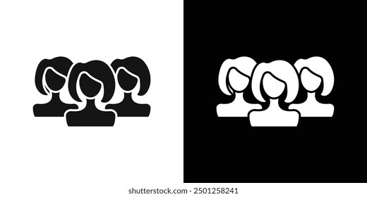 women team icon Symbol mark in filled style