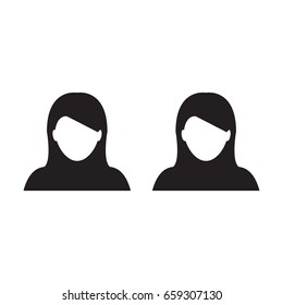 Women Team Icon Vector User Group of People for Business Management Persons Avatar Symbol in Glyph Pictogram illustration