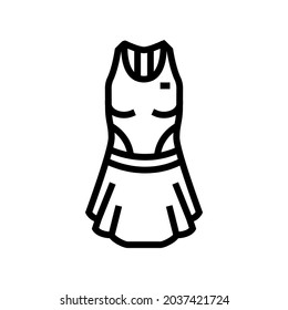 women tennis apparel line icon vector. women tennis apparel sign. isolated contour symbol black illustration