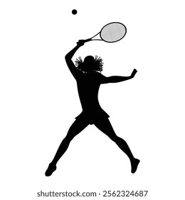 Women Tennis Player Silhouettes Dynamic Sports Action