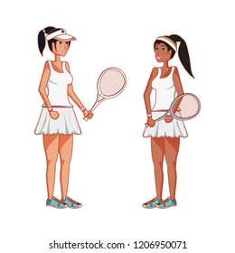 women tennis playing avatar character