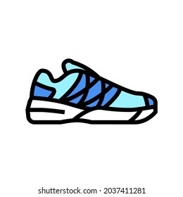 Women Tennis Shoe Color Icon Vector. Women Tennis Shoe Sign. Isolated Symbol Illustration