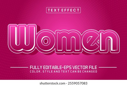 Women text editable style effect