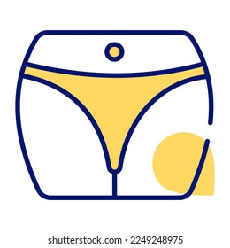Diseño vectorial del muslo femenino, icono de ropa interior