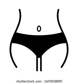 Women thin waist vector icon isolated on white background
