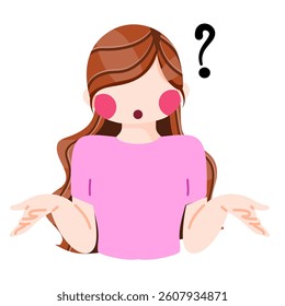 Women thinking or confused expression illustration