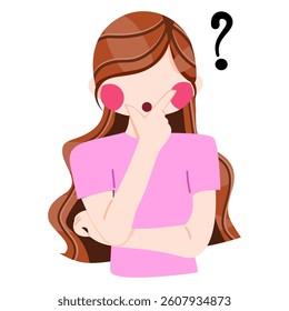 Women thinking or confused expression illustration