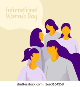 
women together vector illustration to commemorate international women's day March 8.