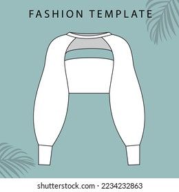 women top illustration. Women's Top Fashion Flat Sketch. 