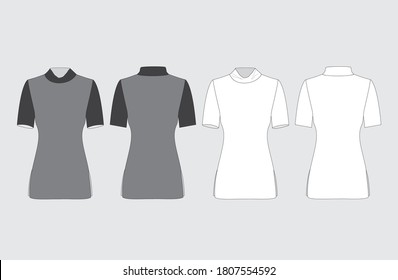 women top and shirts technical drawing format