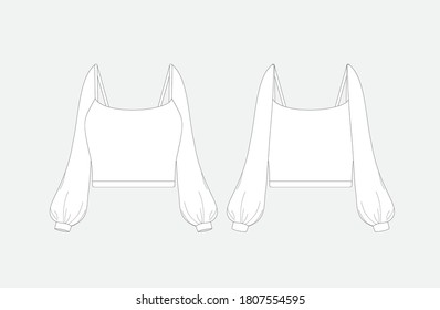 women top and shirts technical drawing format