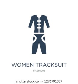 women tracksuit icon vector on white background, women tracksuit trendy filled icons from Fashion collection, women tracksuit vector illustration