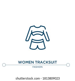women tracksuit outline vector icon. simple element illustration. women tracksuit outline icon from editable fashion concept. can be used for web and mobile
