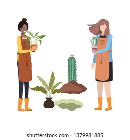women with trees to plant avatar character
