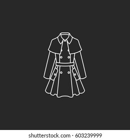Women trench coat symbol simple line icon on background