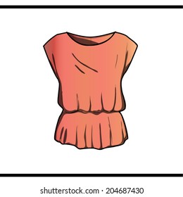 Women trendy top in vector
