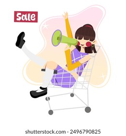 Women with trolly shopping sale