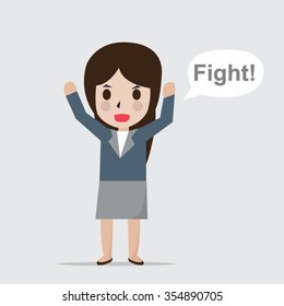 Women try to fight her job, vector illustration