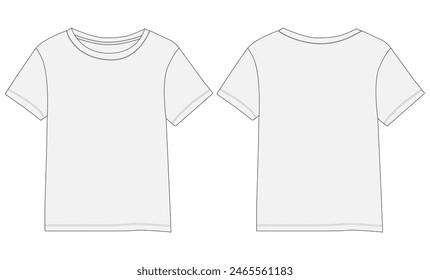 women T-shirt design template. Front and back vector.