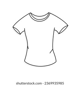 Women T-shirt vector in doodle style. Symbol in simple design. Cartoon object hand drawn isolated on white background.