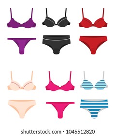 Women underwear flat vector