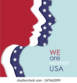 Women USA. Vector illustration