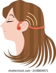Women using bone conduction earphones svg