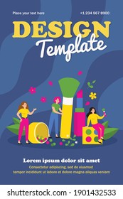 Women using makeup tools and testing cosmetics in beautician parlor. Vector illustration for makeup workshop, beauty care products, beauty salon concept