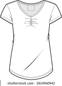 WOMEN V NECK TEE VECTOR