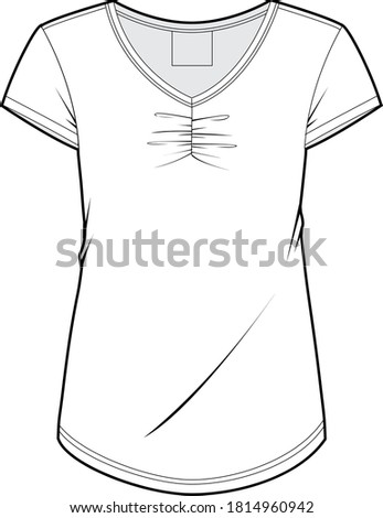 WOMEN V NECK TEE VECTOR