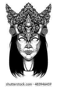 Women vector design skull