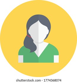 women vector flat color icon 